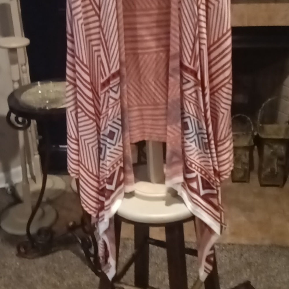 Nwot Umgee Rust Aztec Accented Asymmetrical Cardi… - image 3